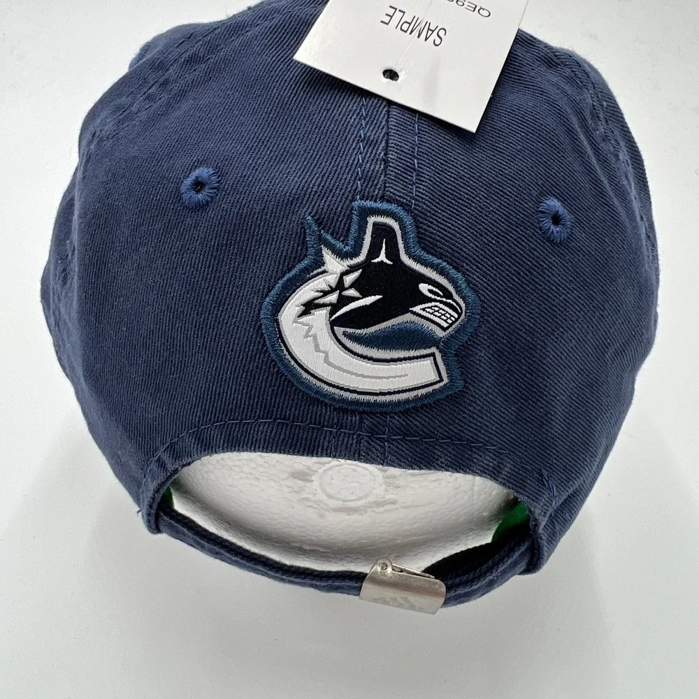 Vancouver Canucks Adidas Strapback Hat Navy Green Script One Size NHL New w/Tags